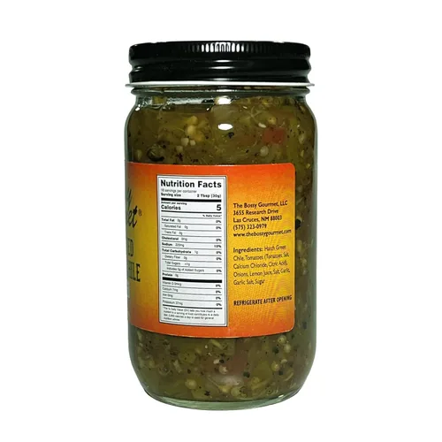 Vista 2 de The Bossy Gourmet Hatch Salsa Chile verde tostada a llama, paquete de 6