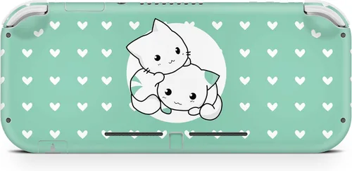 Vista 4 de TACKY DESIGN Linda piel de gato compatible con Nintendo Switch Lite Skin, Kawaii Skin compatible con Switch Lite cubierta de vinilo 9.8 ft