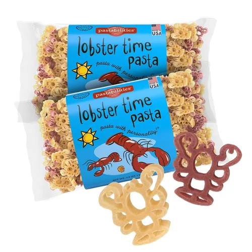 Vista 53 de Pastabilities Pasta con forma divertida para niños, pasta Let's Go Crabin', tema de animales de cangrejo, estrellas de mar y sol, pasta de trigo