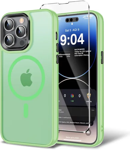 Vista 124 de Funda para iPhone 11 con protector de pantalla, compatible con MagSafe, ultra delgada, translúcida, mate, a prueba de golpes, color negro