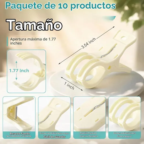 Vista 2 de LemonRoad Paquete de 10 Clips Grandes para Arco de Globos de Plástico Transparente con Resorte para Telón de Fondo de 3.5 Pulgadas, Abrazaderas