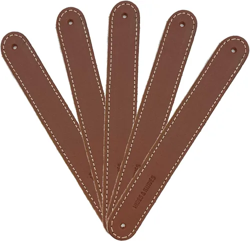 Vista 11 de Hides & Knives Tiradores de cuero para cajones en color negro liso, hechos a mano, seguros para niños, aspecto elegante, longitud flexible