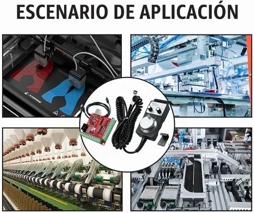 Vista 5 de Controlador de volante de 4 ejes con placa de interfaz MACH3, sistema de control manual colgante CNC USB para enrutador CNC/molino/torno