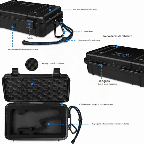 Vista 3 de Lekufee Estuche rígido impermeable de viaje para DJI Osmo Mobile 8, Osmo Mobile 7P / 7 estabilizador de cardán y accesorios (solo funda y bolsa)