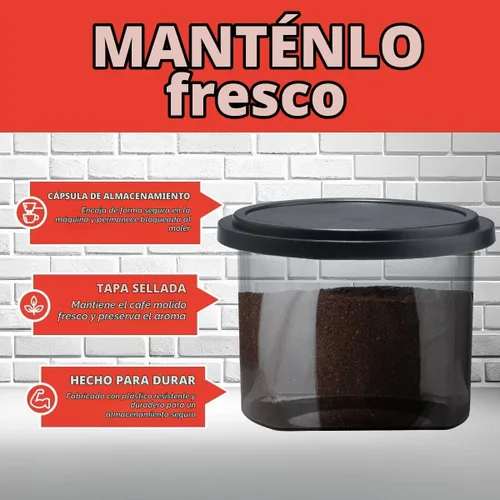 Vista 9 de Gourmia Cafetera de 10 tazas para moler y preparar - Molinillo de rebabas integrado, 3 fuerzas de preparación, pantalla digital programable, pausa
