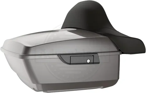 Vista 84 de Moto Onfire King Tour - Maletero con almohadilla de respaldo para Harley Touring 1997+ (Barracuda Silver)