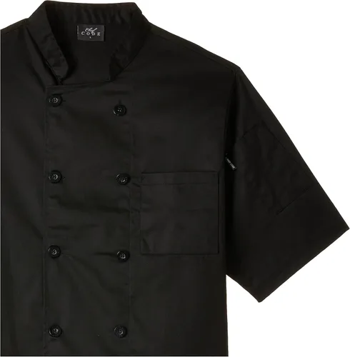 Vista 3 de Chef Code Abrigo de chef clásico unisex de manga corta para hombre