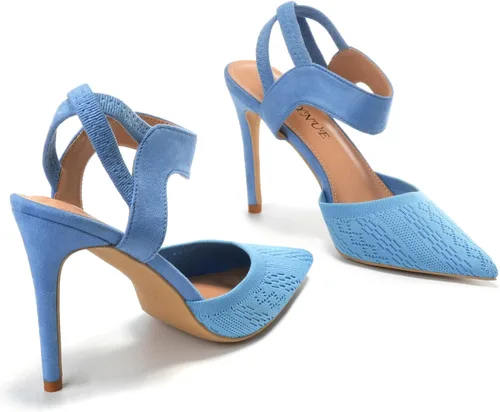 Vista 5 de EBYNUE Zapatos de tacón alto sexy para mujer, zapatos de vestir cómodos y puntiagudos de 4 pulgadas con punta cerrada, estilete de aguja para fiesta