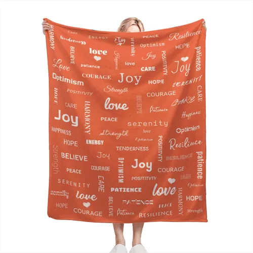 Vista 9 de Manta curativa, manta de regalo para mujeres y hombres, cálido regalo inspirador, manta de forro polar suave con energía positiva, comodidad, amor