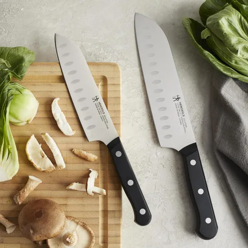 Vista 8 de HENCKELS Solution Razor-Sharp - Juego de cuchillos Santoku de 5 pulgadas, cuchillo Santoku de 7 pulgadas, diseño alemán informado por más de 100