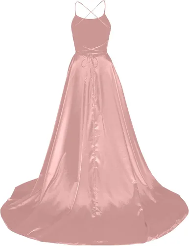 Vista 3 de Vestido sexy con abertura alta para mujer, elegante, hombros descubiertos, corte largo, vestido formal de graduación, con longitud al suelo