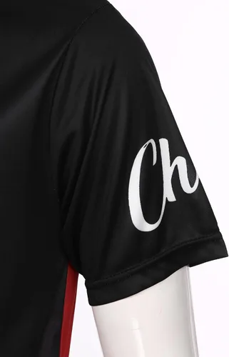 Vista 5 de JEATHA Camisa de vestir de lujo con estampado de abrigo de chef para hombre, casual, manga corta, chaqueta de chef