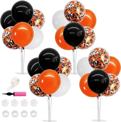 Vista 16 de TONIFUL Juego de 6 centros de mesa de globos de color azul marino y plateado para mesa, kit de arco de globos para decoraciones de graduación 2026