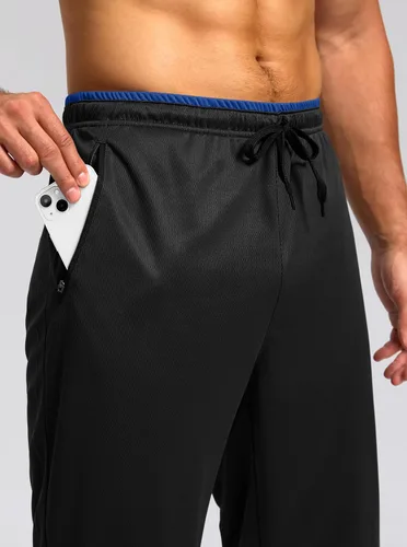 Vista 4 de G Gradual Pantalones deportivos para hombre con bolsillos con cremallera, pantalones deportivos cónicos para entrenamiento, correr, correr