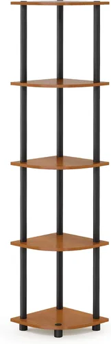 Vista 106 de Furinno Turn-N-Tube - Estantes de almacenamiento, estante para libros de 3 niveles, estante esquinero, estantes abiertos sin herramientas
