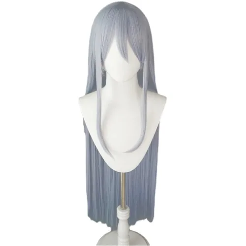 Vista 23 de Peluca Cosplay Negro Púrpura y Azul Claro 10.2 in Lindo Anime Halloween