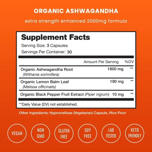Vista 3 de NutraChamps Paquete de 2 cápsulas de ginseng coreano y cápsulas de Ashwagandha