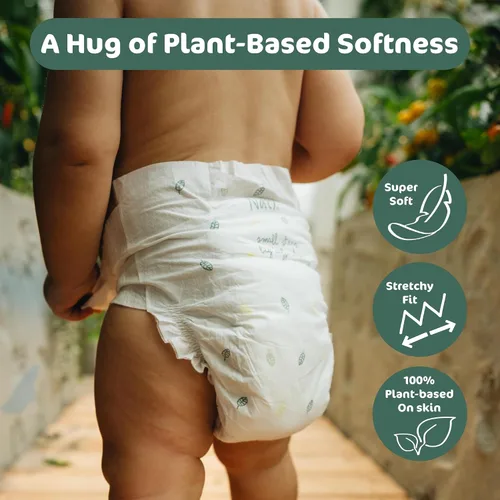 Vista 4 de Naty BioEmbrace - Pañales para bebé recién nacido, certificado seguro para la piel sensible, protección contra fugas de hasta el 100 %, suavidad