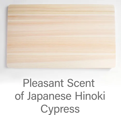 Vista 2 de YAMASAN KYOTO UJI Tabla de Cortar Japonesa Hinoki - Pequeña - Tabla de Cortar de Madera de Ciprés Natural, Tabla de Cortar de Cocina, Alta