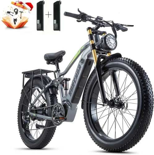 Vista 12 de Electric Bike for Adults 1500W Peak 30 MPH E-Bike 70-140 Mile, 48V 20/40 Ah Removable Battery, 26" Fat Tire Electric Dirt Bike, Full Suspension