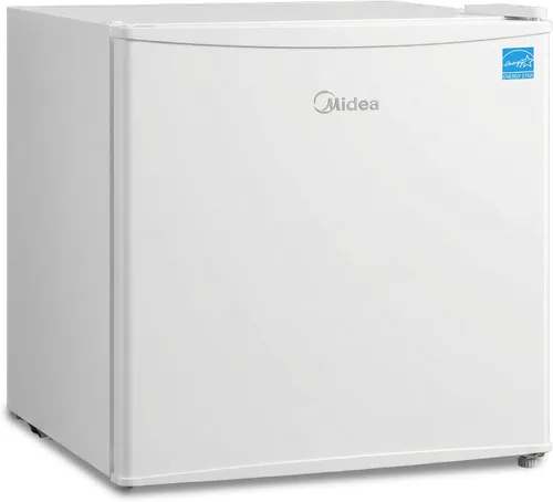 Vista 12 de Midea MERM33S1AST - Mini nevera compacta de 3.3 pies cúbicos con luz interna, termostato ajustable, puerta reversible, bajo ruido para dormitorio