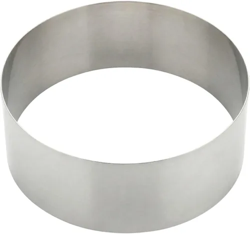 Vista 10 de Restaurantware 3 anillos para hornear de 2.4 pulgadas, 1 anillo redondo para pastel, molde de anillo de acero inoxidable congelable listo