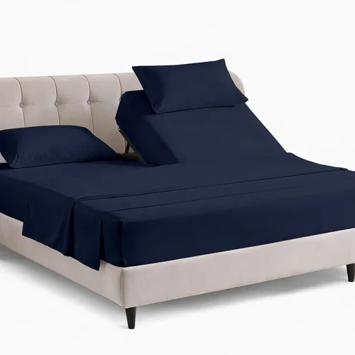 Vista 9 de KRISHNA Juego de sábanas prémium de 4 piezas de 34 pulgadas para cama ajustable con números de sueño, 100% algodón egipcio, sábana bajera ajustable