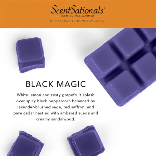 Vista 2 de ScentSationals Black Magic, White Lemon - Cera de Halloween para derretir Fragancia de Halloween de larga duración de limón blanco, pomelo