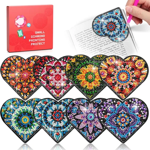 Vista 11 de Marcapáginas de Pintura de Diamantes Forma de Cristal de Rincón DIY Dibujo de Diamantes por Número Pintura de Bordado para Artesanías Regalo