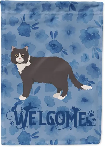 Vista 257 de Caroline's Treasures CK4813CHF - Bandera de bienvenida con gato abisinio azul, manga grande, para porche, para colgar en la pared, poliéster