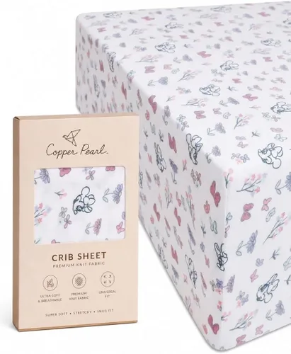 Vista 59 de Copper Pearl: Sábanas de punto prémium para cuna de bebé para niños y niñas, transpirables y suaves, sábanas ajustables para colchones estándar