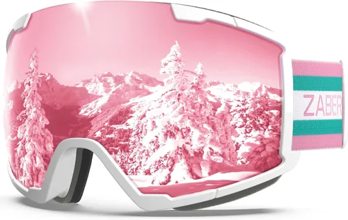 Vista 9 de Gafas de esquí OTG para usar sobre lentes, gafas de nieve y snowboard, para adultos, hombres, mujeres y jóvenes, antiempañamiento, 100% protección