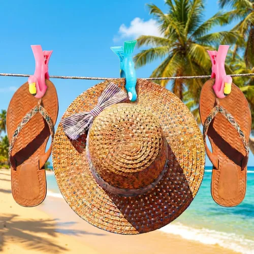 Vista 5 de Waydress 4 clips para toallas de playa, tamaño gigante, resistentes al viento, para sillas de playa, crucero, patio, piscina o pinzas de sujeción