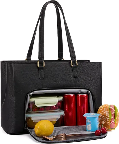 Vista 19 de LOVEVOOK Bolsa para Laptop para Mujeres, Bolsa de Mano para Laptop de 15.6 Pulgadas para Mujeres, Bolsas de Mano de Trabajo de Cuero Vintage