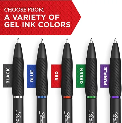 Vista 7 de SHARPIE S-Gel, bolígrafos de gel, punta fina (0.020 in), bolígrafo de gel de tinta negra, 12 unidades y S-Gel, bolígrafos de gel, punta media