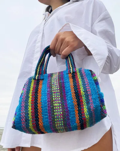 Vista 4 de Perú tejido hecho a mano bolsos de telar monedero