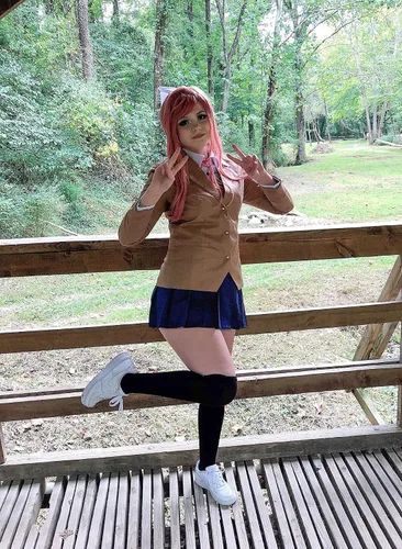 Vista 6 de DAZCOS Disfraz de Doki Doki Monika para mujer