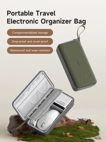Vista 3 de Hagibis Organizador de artículos electrónicos, estuche de viaje organizador de cables, bolsa portátil impermeable para cable, cargador, banco