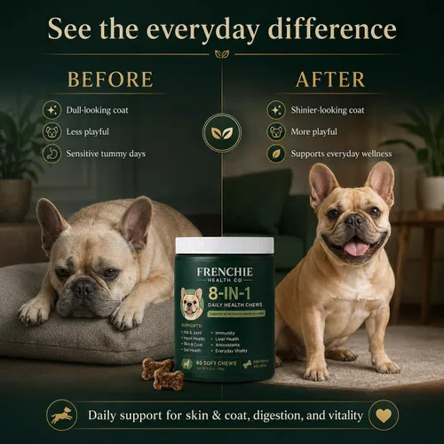 Vista 10 de Masticables diarios 8 en 1, 60 unidades, masticables de bienestar diario para perros, golosinas masticables suaves para perros, fórmula diaria