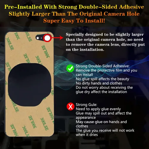 Vista 5 de Funda trasera de repuesto compatible con iPhone 8 de 4.7" + Herramientas profesionales (Gris espacial) Incluye herramientas profesionales, cinta