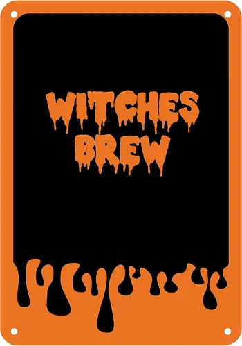 Vista 6 de Letrero de aluminio reflectante de Halloween "Witches Brew" 7" x 10" (HW-1364-RA)
