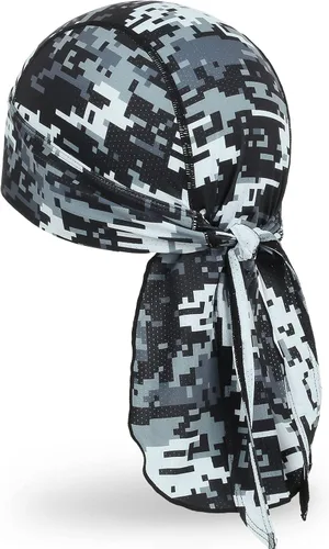 Vista 8 de MELASA Cooling Do Rags - Forro para casco de calavera, bandanas para hombres, correr, ciclismo, motocicleta Negro