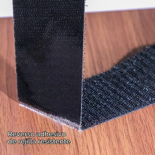 Vista 4 de TORRAMI Rollo de cinta autoadhesiva de gancho de 2 pulgadas de ancho x 5 yardas de largo, color negro, tiras de cierre adhesivas de doble cara