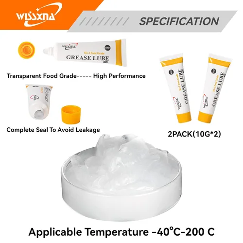 Vista 3 de Grasa de silicona, lubricante sanitario de grado alimenticio, lubricante para máquinas, previene que las válvulas y juntas tóricas se peguen, tubo