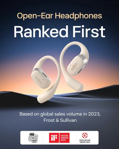 Vista 3 de SHOKZ OpenFit - Auriculares True Wireless Bluetooth de Oreja Abierta con Micrófono, Auriculares con Ganchos para los Oídos, Resistente al Sudor