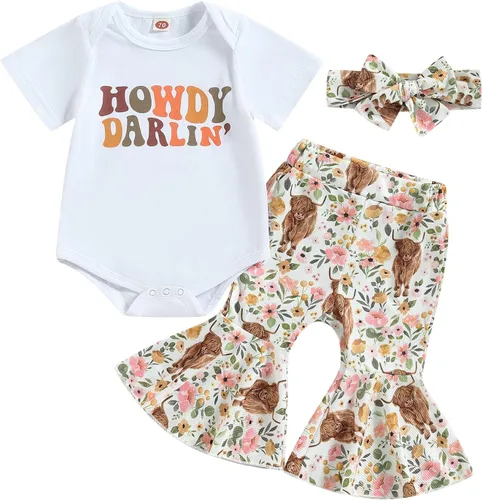 Vista 79 de Sejardin Ropa de verano para bebé y niña, recién nacida, manga corta, con letras, mameluco elástico con diadema