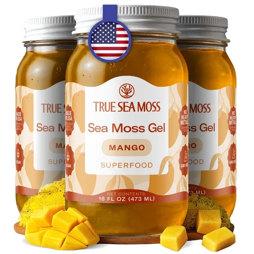 Vista 30 de TrueSeaMoss Gel de musgo marino – hecho en EE. UU. – Musgo marino silvestre, frutas y verduras en frasco – Manzana/Canela, paquete de 1