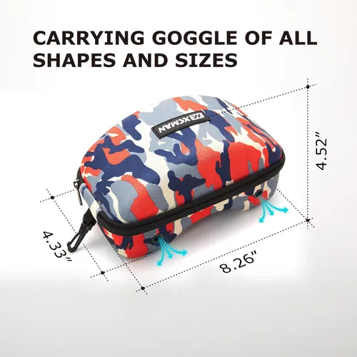 Vista 2 de XCMAN Funda rígida de EVA para gafas de esquí que se adapta a todas las formas y tamaños de gafas de esquí