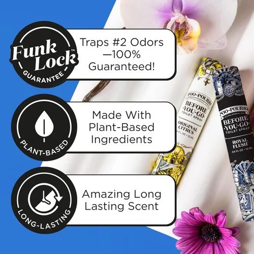 Vista 4 de Poo-Pourri Before-You-Go - Aerosol para inodoro, color Royal Flush, tamaño de viaje, 0.3 onzas líquidas, eucalipto y menta verde