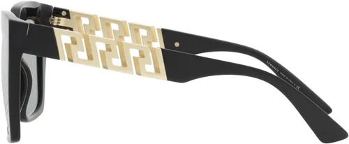 Vista 2 de Versace Gafas de sol para mujer, marco negro, lentes plateados, 2.205in